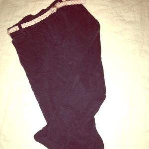 Little girls navy blue cropped pants